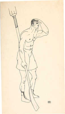 Столбов Борис Михайлович. Гребец. Рисунок для сатирического журнала